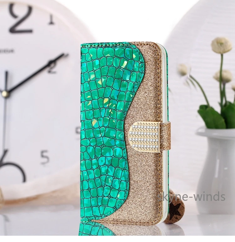 

Fashion crocodile Case For Huawei P30 Lite MAR-LX2J Case Flip Wallet Stand Phone Case For Hawei P30Lite Glitter phone Case