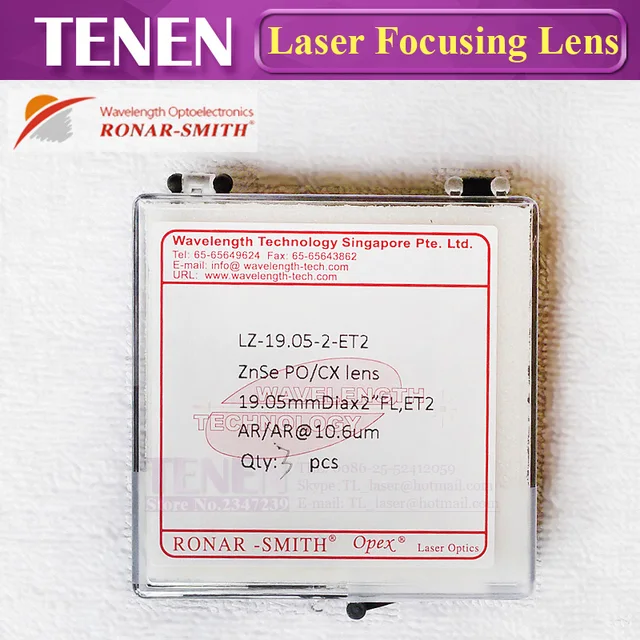 II-VI USA ZnSe Focus Lens RONAR-SMITH Opex CVD DIa. 12 19.05 20mm FL38.1 50.8 63.5 76.2 101.6 mm For CO2 Laser Cutting Machine
