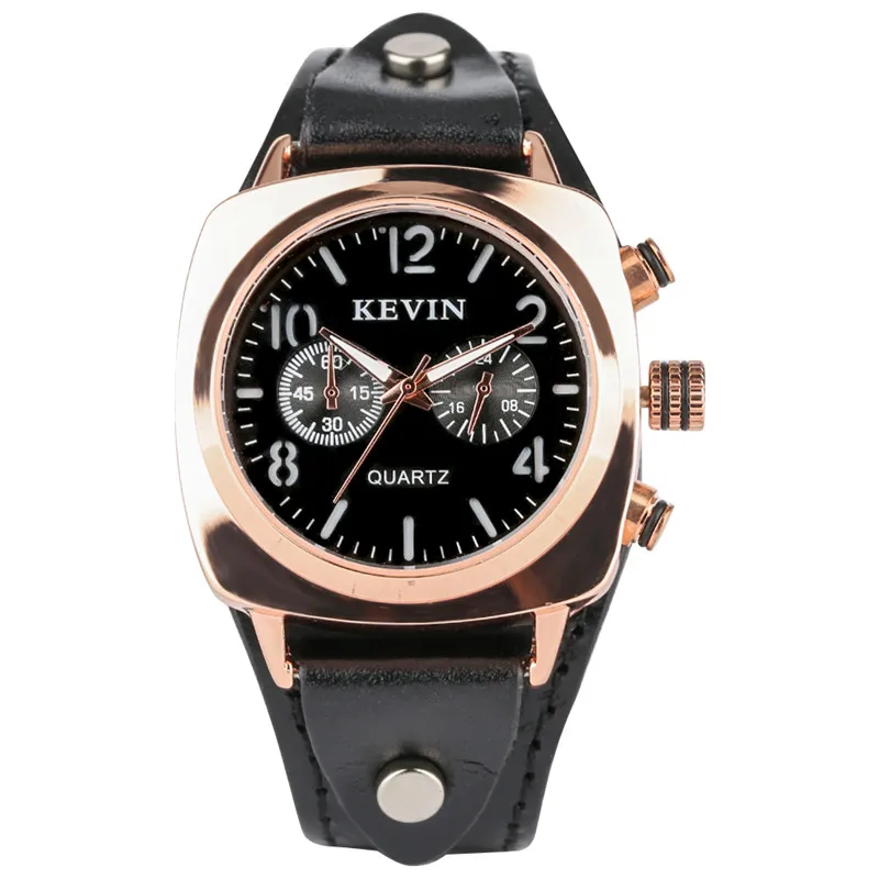 Classic Fashion Brown Watches Men Square Mechanical Watch Men Soft