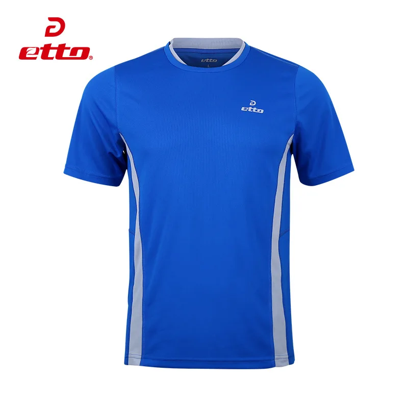 Etto качественные мужские спортивные дышащие футболки для тренировок и отдыха с коротким рукавом, футбольные футболки, Футбольная форма, тренировочные футболки HUC041