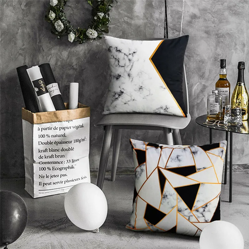 Модный мраморный геометрический квадратный домашний диван декоративный чехол для подушки наволочка подарок имитация супер мягкий чехол для подушки