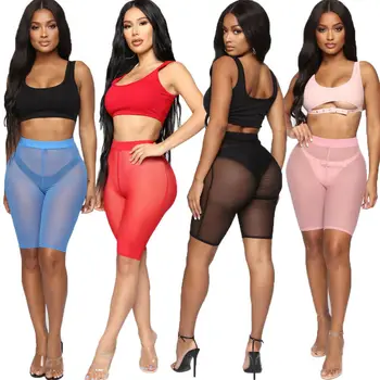 

New Women Sheer Bikini Cover Up Summer Sunscreen sexy perspective short Gauze jacket pants LeggingsBeach Wear Bathing Suit
