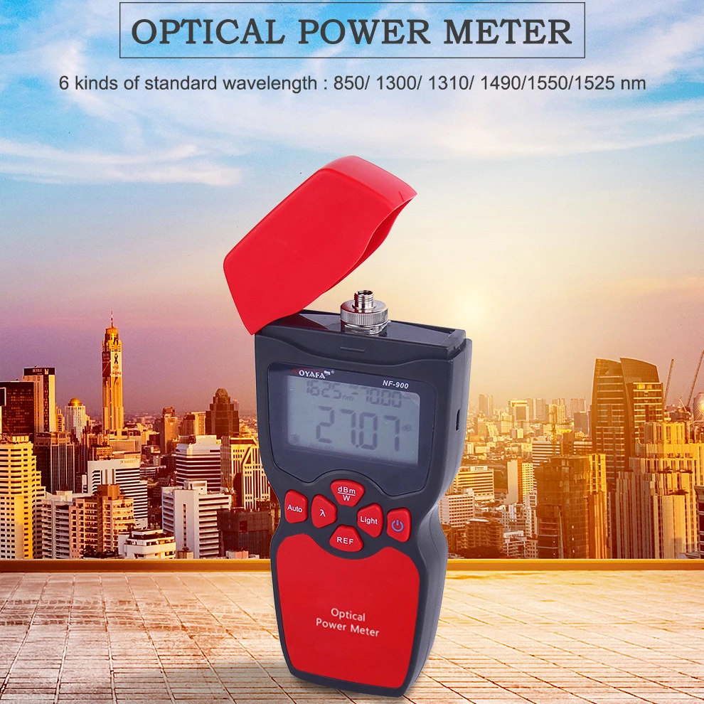 

Optical power meter Measurement of the power of optical sender (dBm and W) Insertion loss test of optical devices NF-900