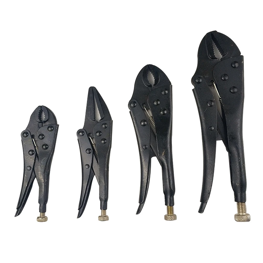 

4Pcs Self Locking Power Grip Clamp Tool Multipurpose Useful Hand Vise Pliers Set Black Steel Home Jaw Durable