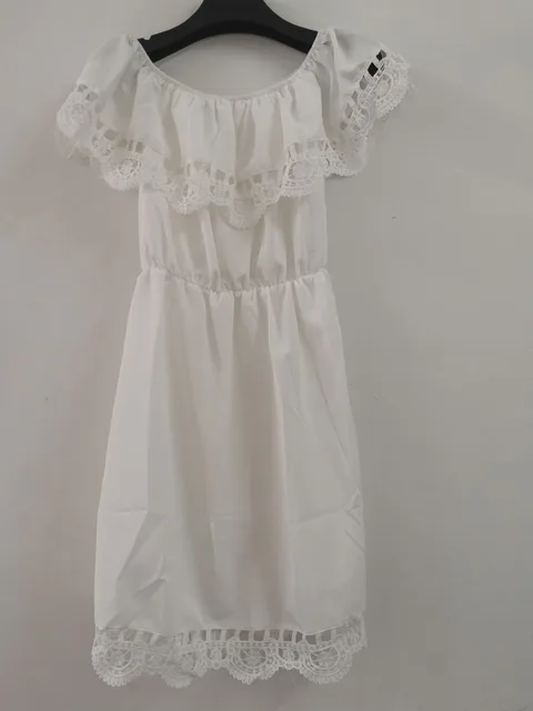 2018 Fashion Women Elegant Vintage sweet lace white Dress Stylish Sexy Slash Neck Casual Slim Beach Summer Sundress vestidos 21 2