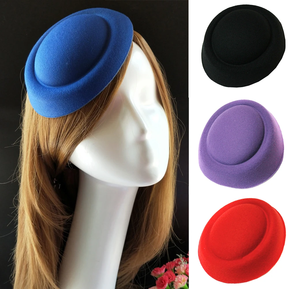 Фетровые Свадебные Ретро Женские DIY аксессуары для волос Millinery Вуалетка заколка для волос берет мини-хозяйка Вуалетка основа Pillbox шляпа