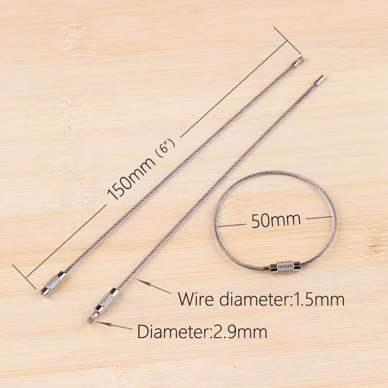 10 шт. брелок для ключей из нержавеющей стали 150 мм|keychain hanger|stainless steel wire keychainwire keychain