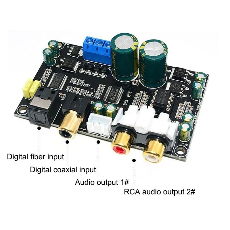 CS8416+ CS4398 цифровой Интерфейс модуль ЦАП 24bit 192 к оптического волокна коаксиальный вход, DAC Плата декодера стандарта двойного переменного тока 12V A1-001