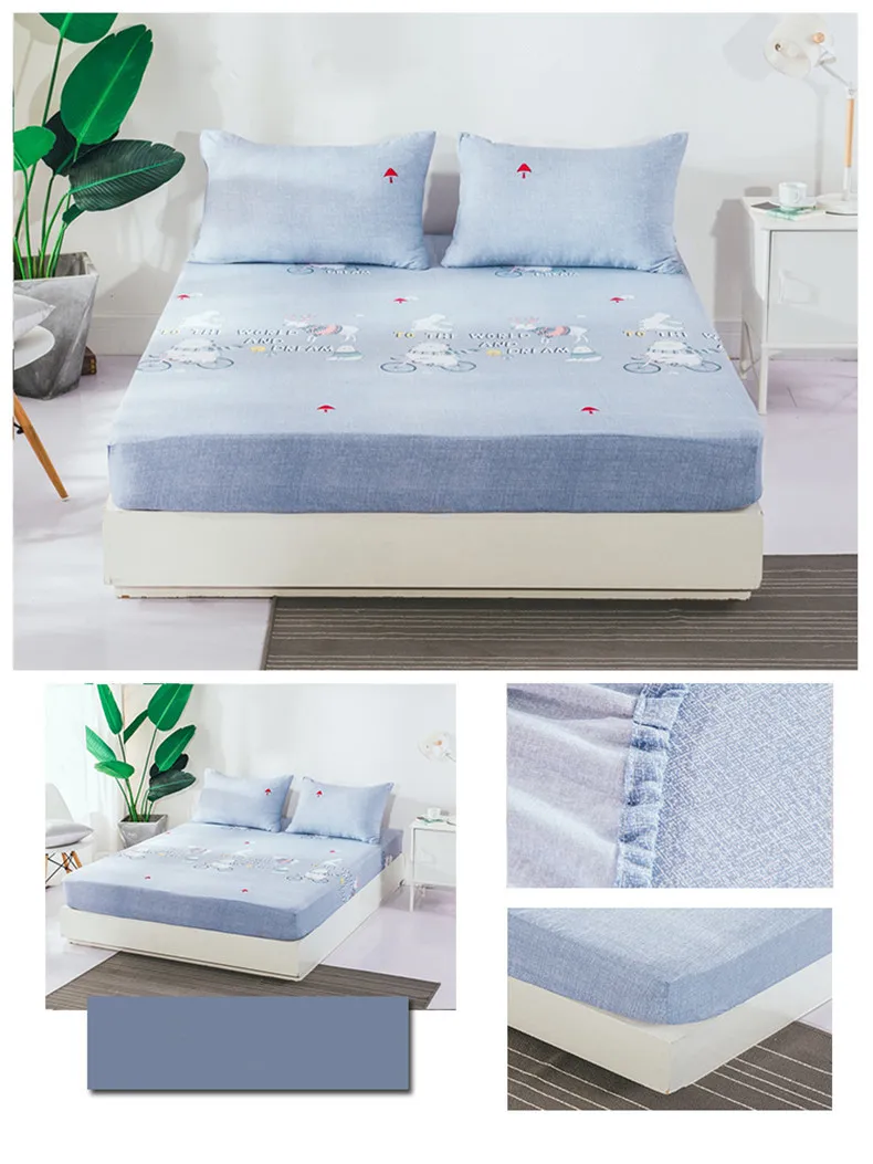 Хлопок Простыня Кровать Матрас покрытие кровати с эластичной лентой машина защитная подушка для кровати матрас протектор без наволочки