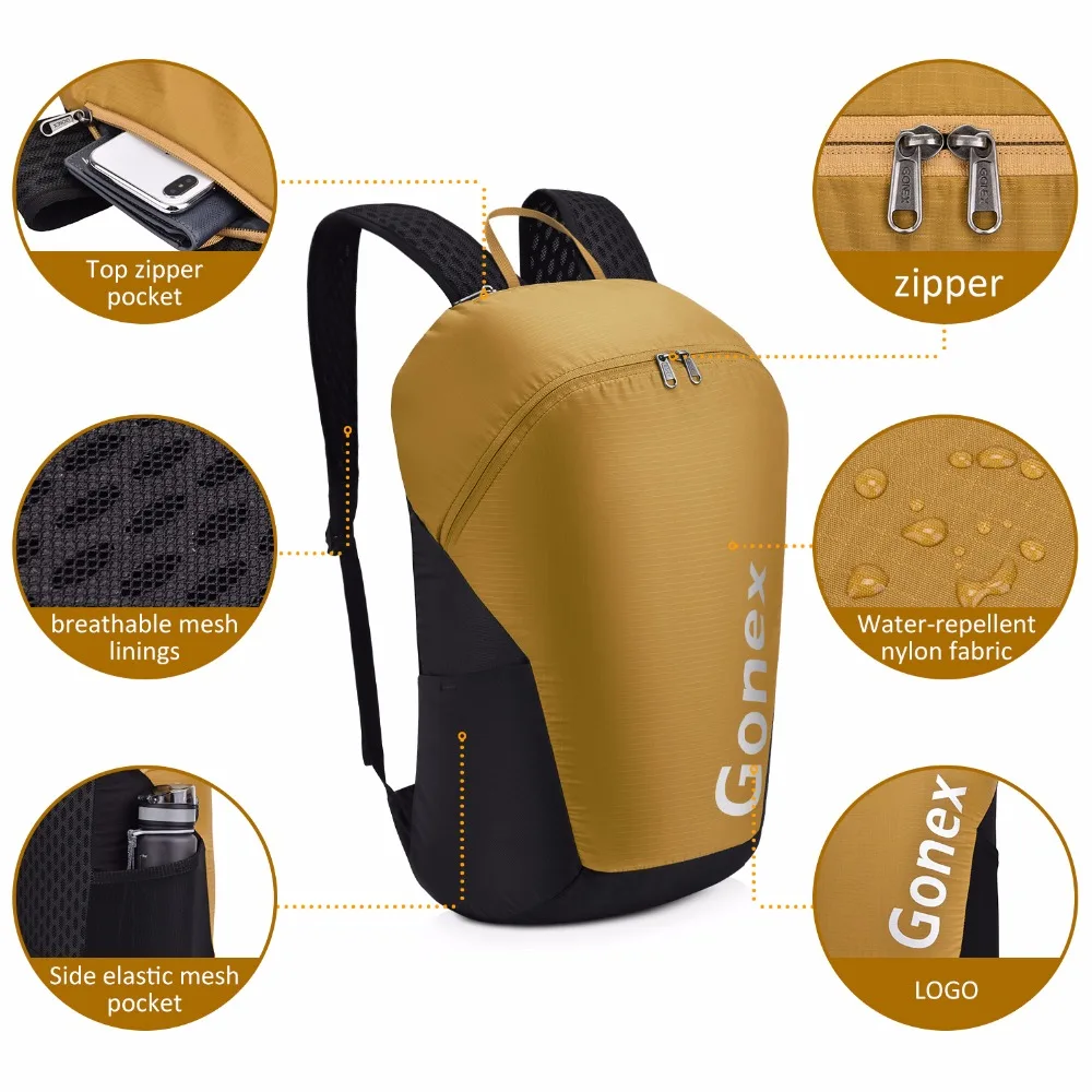 Tanie Gonex 32L lekki plecak składany Packable Sport torba na dzień dla wędkarzy taktyczne wojskowe Trekking z etui 210D Nylon