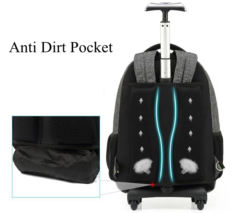 Путешествия рюкзак мешок колесных рюкзак для Для мужчин Cabin багажные сумки-тележки с колесами Бизнес переноски на подвижном Багаж чемодан