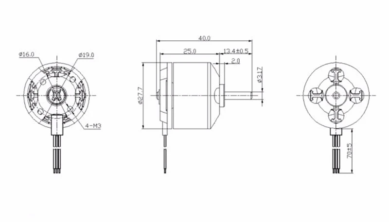 4 шт. Racerstar BR2212 1400KV s 2-4 S бесщеточный двигатель для RC Самолет Квадрокоптер Дрон модели двигатель мультикоптера Часть Аксессуары