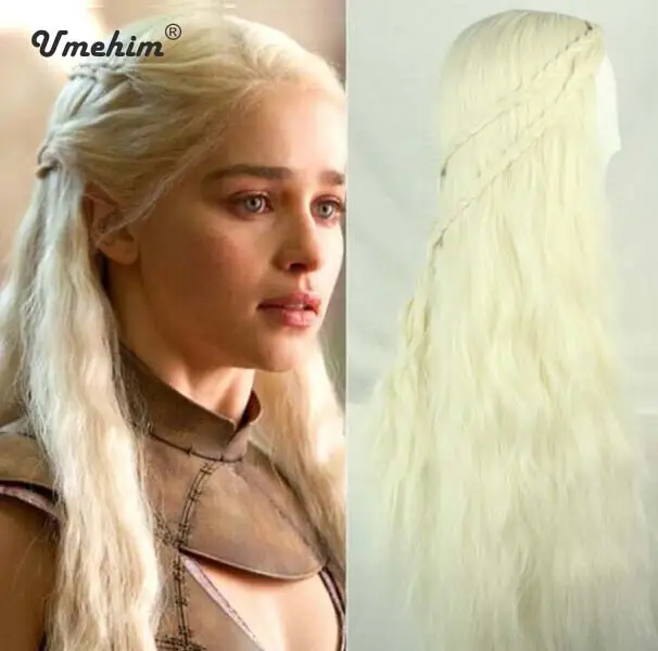 Famous Movie Light Blonde Cosplay Wig Long Curly Anime Girls Women