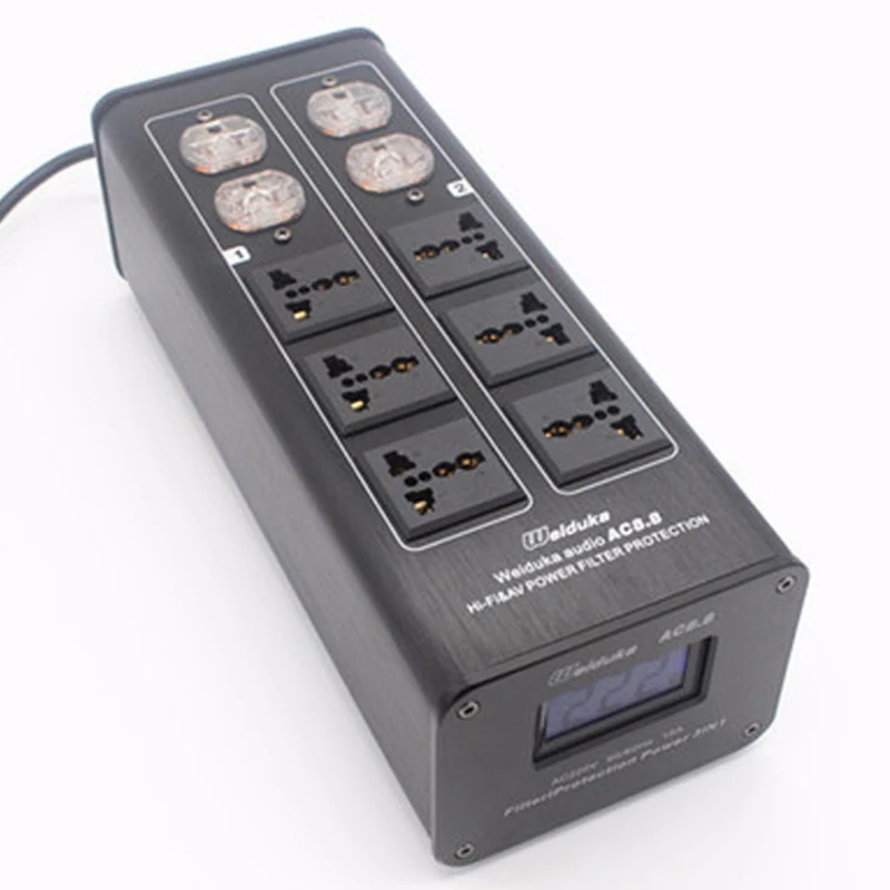 

ONE Pcs Hi-End Universal Socket Power Filter Conditioner Black Weiduka 3000W AC8.8 10way 15A