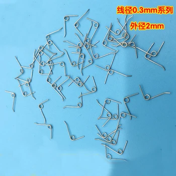 

10Pcs 0.3mm wire diameter 2mm outside diameter torsion spring small V-shaped jewelry springs 7mm Length 1 Turn