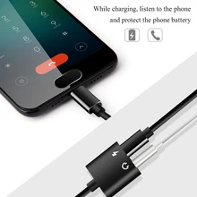2-in1 Тип-C аудио кабель адаптер Тип C до 3,5 мм аудио сплиттер USB C адаптер для наушников xiaomi 6 MIX2 зарядки прослушивания