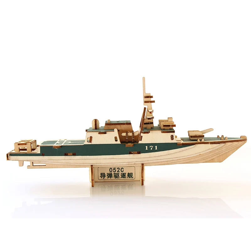 Ракетный эсминец деревянные головоломки стерео 3d модель разведки игрушка мальчик От 10 до 12 лет взрослых здания ученики Собранный корабль