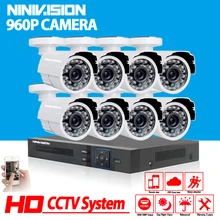 2500TVL 1.3MP 8CH AHD DVR HD CCTV Security Camera 8pcs outdoor bullet Day/Night IR Surveillance Camaras Kit camaras de seguridad