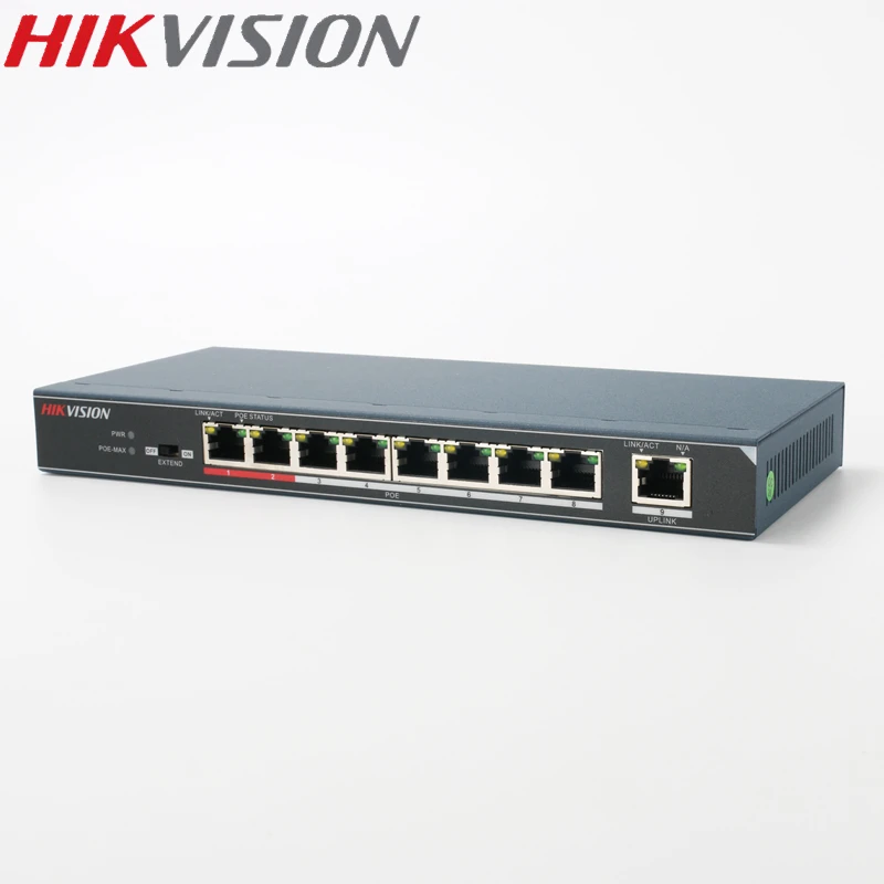 HIK PoE коммутатор DS-3E0109P-E неуправляемый 8 порты 10/100 Мбит/с металла материал для 8CH NVR и CCTV IP Camera 802.3at 802.3af