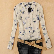 Hot Sale 2016 Women Chiffon Blouses Button Long Sleeve plus size xxl Slim Business Shirts Solid Color Blusas Feminina