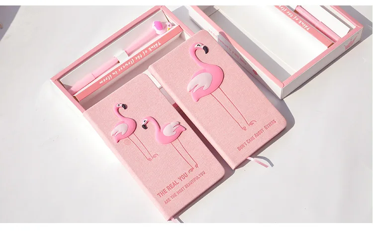Корейский мультяшный фламинго, единорог, записная книжка, подарочный набор для девочек, студенческий дневник, ручная книга, еженедельник, детский подарок на день рождения