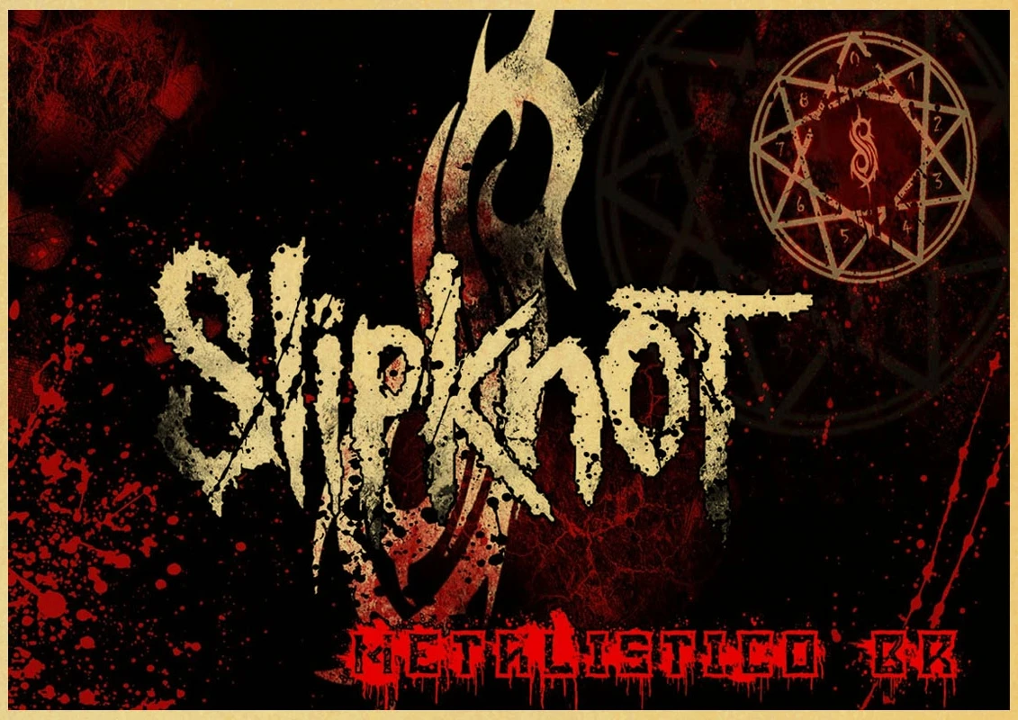 Slipknot тяжелый металл постер музыкальной группы печать на крафтовой бумаге плакат спальня Паб Бар настенный декоративный плакат для рок-группы - Цвет: A071