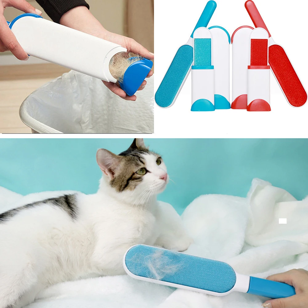 2 Sides Pets Fur & Lint Remover Cleaner Dog Cat Hair Fur Cleaning Brush  Tool Dust Fur From Clothes Furniture Carpet Seat Brushes - AliExpress
