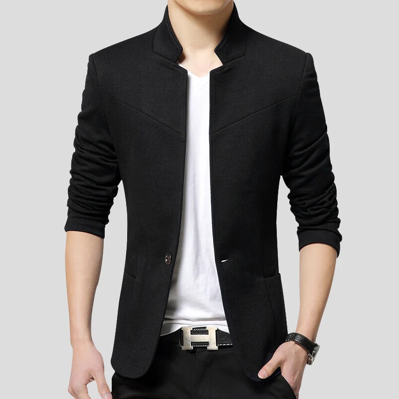 

Mens blazers suit Jacket New mandarin collar Casual Man Masculino Blaser Male 3XL 4XL 5XL 6XL plus size male Jacket Blazer