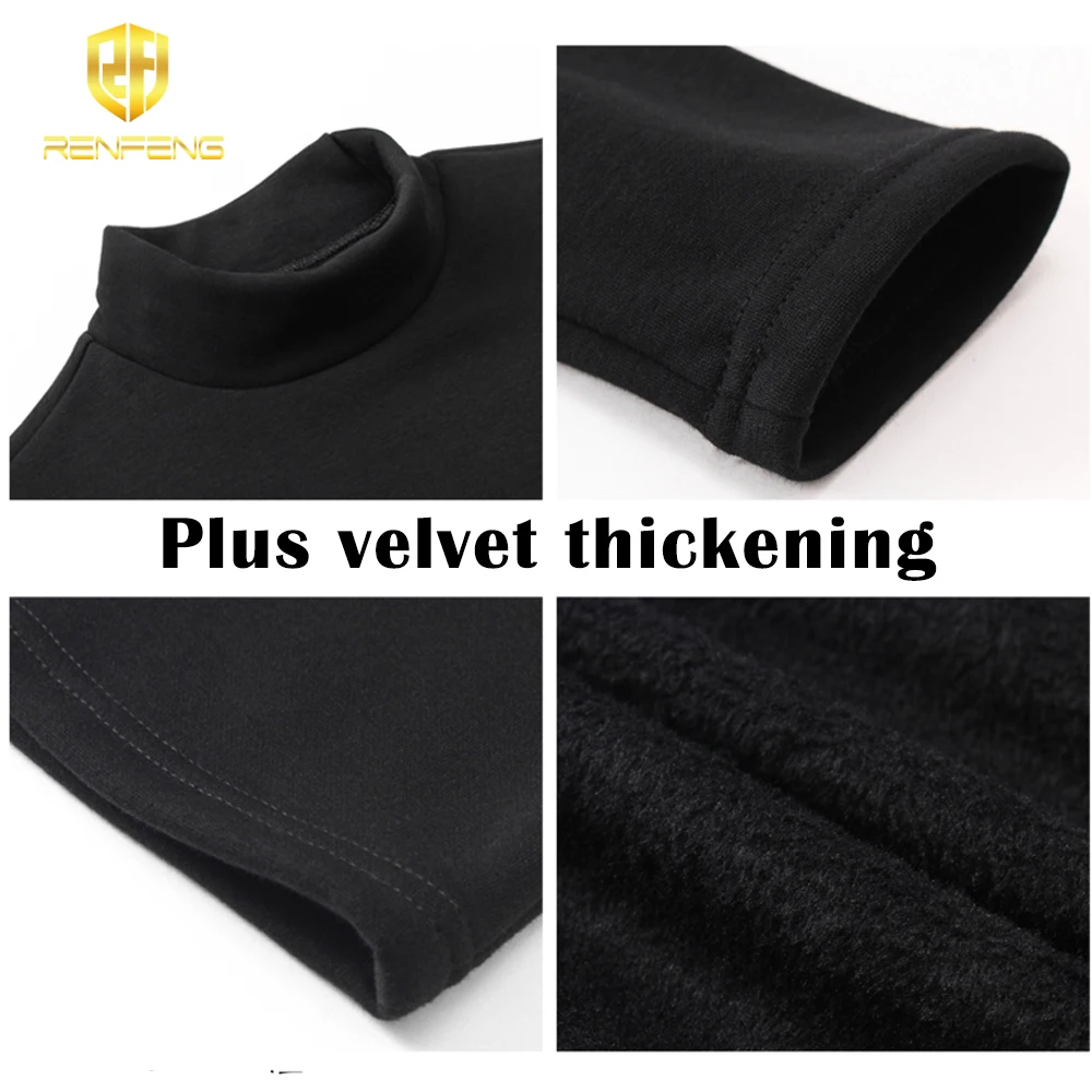 Male Winter Thermal Underwear Tops Mens Cotton Long Johns Tops Men High Colar Long Sleeves Keep Warm Breathable Undershirt 3XL  (4) 