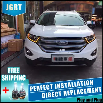 

2PCS LED Headlights For Ford Edge 2015-2018 Car Led Lights Double Xenon Lens Car Accessories Daytime Running Lights Fog Light