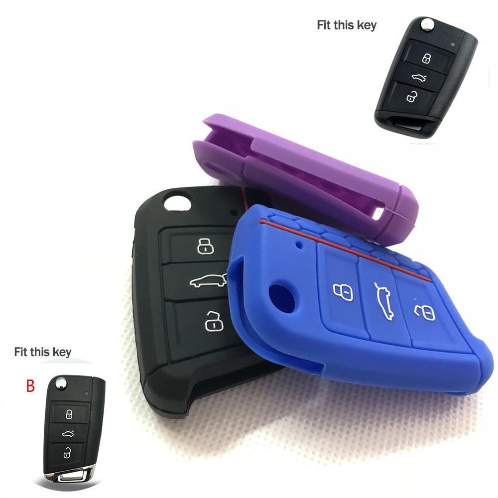 

Silicone Key Case Key Cover Key Chain Case For Volkswagen Golf MK7 Tiguan For Skoda Octavia For Seat Leon Ibiza Octavia A7