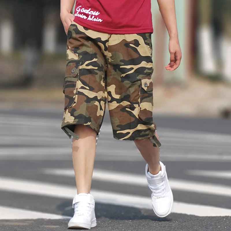 New Summer Camouflage Cargo Shorts Men 