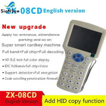 

SieNSen 9 Frequency English Language LCD Screen Super Handheld RFID Reader Writer Copier Duplicator IC/ID Cloner with cards