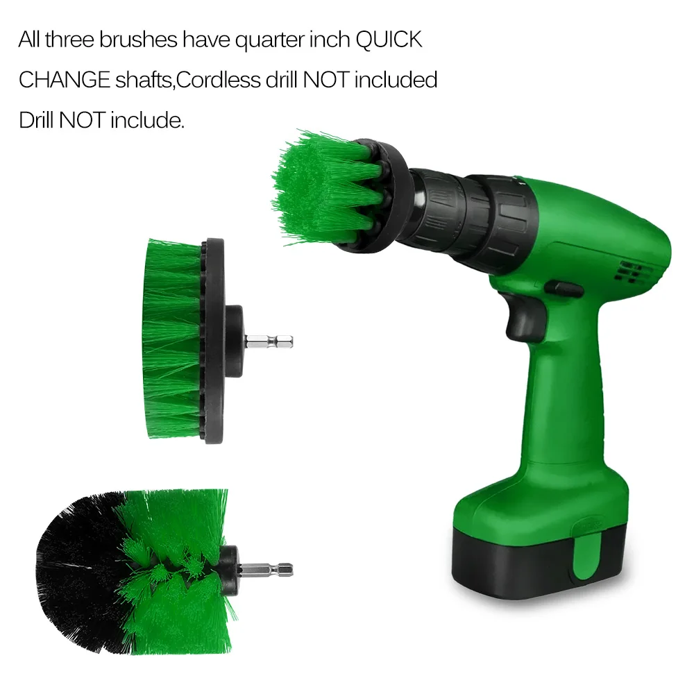 LemonBest 3 Pcs Power Scrubber Brush Set For Bathroom Drill Scrubber