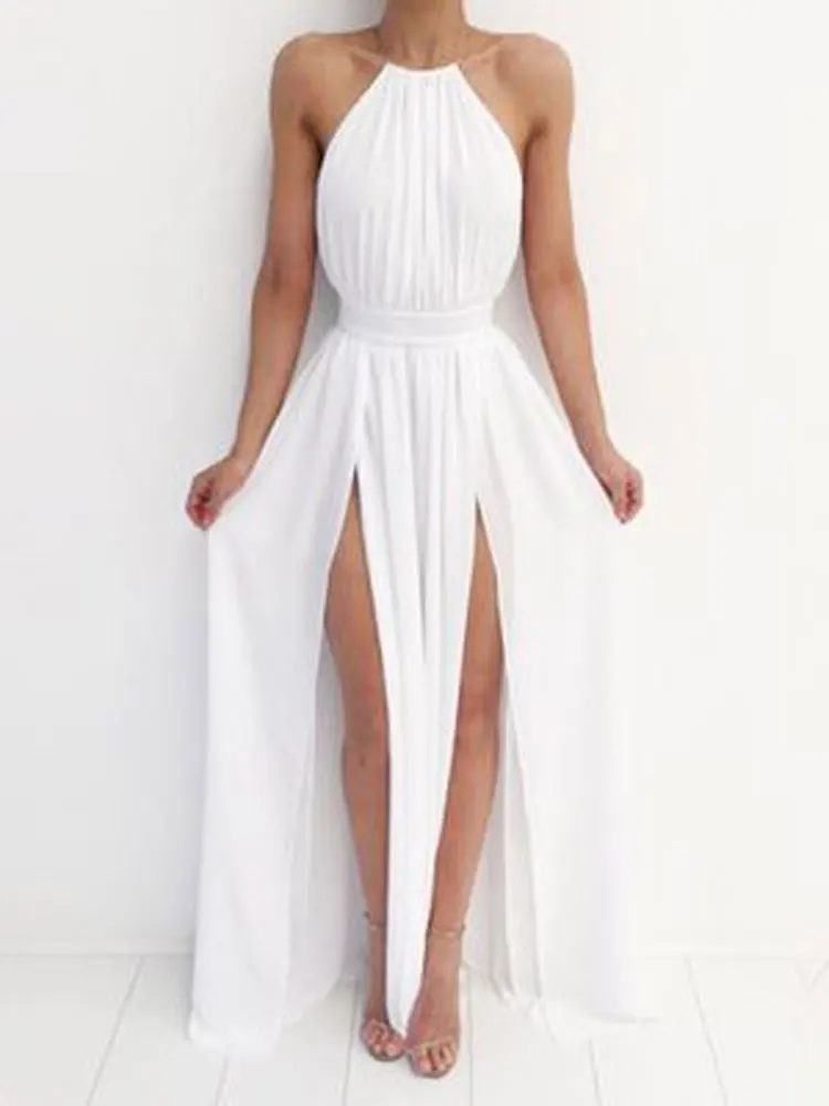 

HEE GRAND 2019 Women Off Shoulder Dress Summer Beach Two color long dress Elegant Bridesmaid High-Waist Party Dresses WQW2293