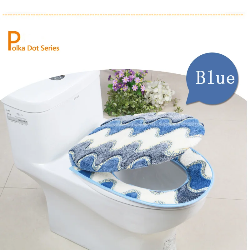 2 set Warm Toilet Seat Fashion WC Seat Covers Carpets Pads Two pieces