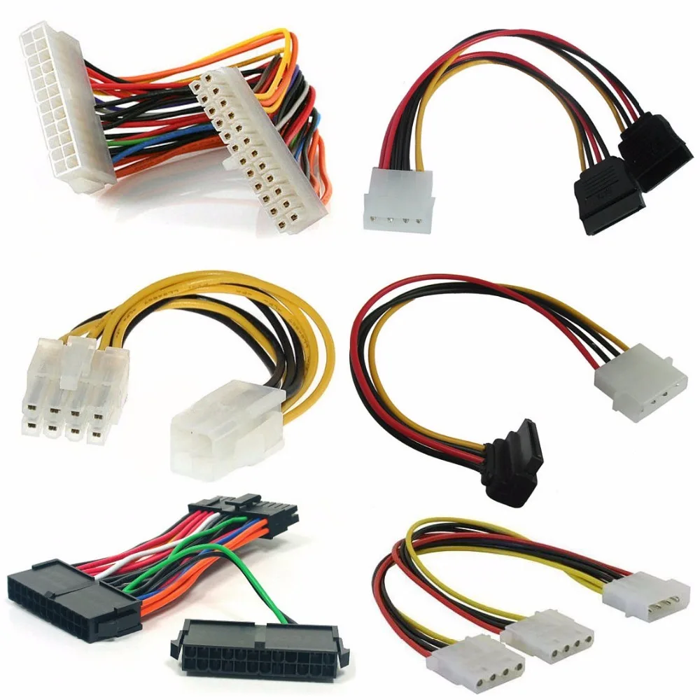 Adaptors pci-e Riser Molex Cables Occus Occus PSU Cables SATA P4 for PSU USB Miner - Extensions for Mining 20/24pin Cable Length: See Below, Color: 4pin P4 Extension