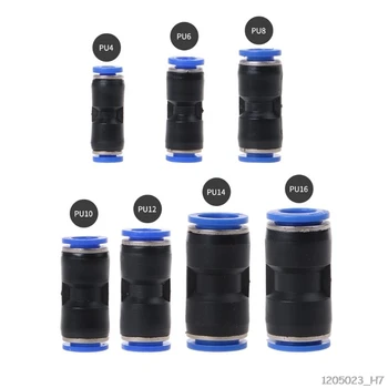 

10 Pcs/Set Air Pipe Connector Push Quick Release Adapter Air Line Fittings pu4/6/8/10/12/14/16 Plastic Sealed