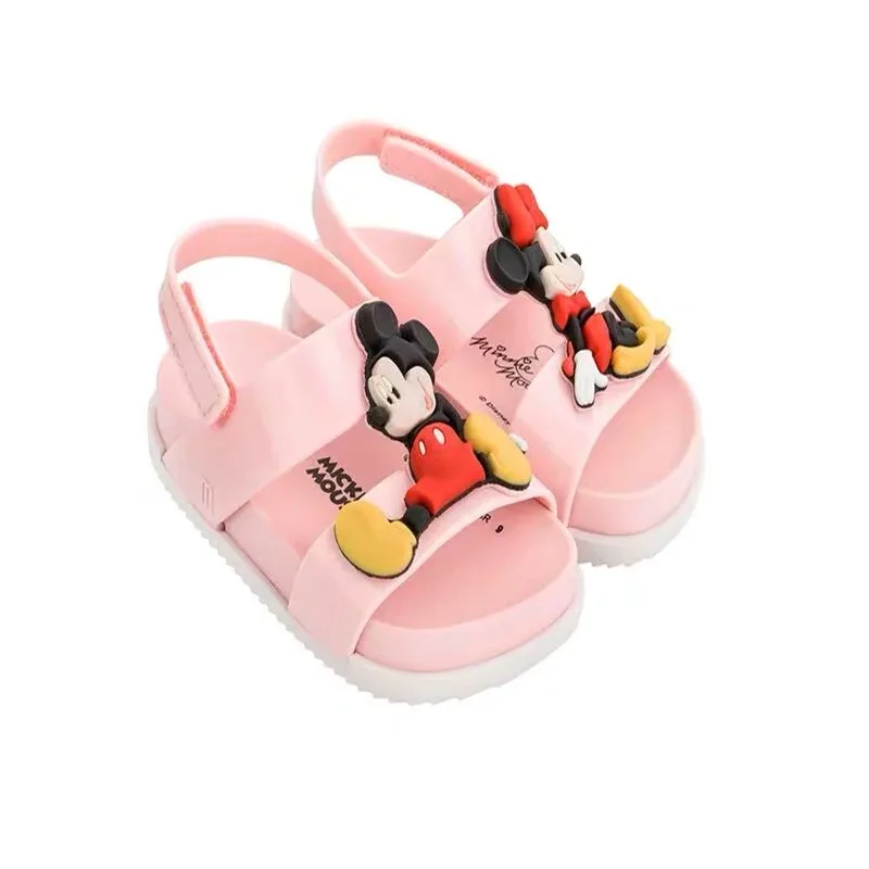 Мини Мелисса пляжные сандалии Микки Минни девушка сандалии прозрачные сандалии детские сандалии детская пляжная обувь Нескользящая обувь для малышей - Цвет: pink