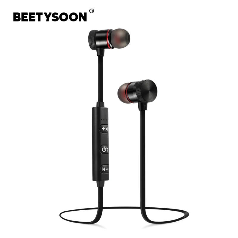 BEETYSOON беспроводные наушники Bluetooth V4.2 металлическая гарнитура бас с микрофоном