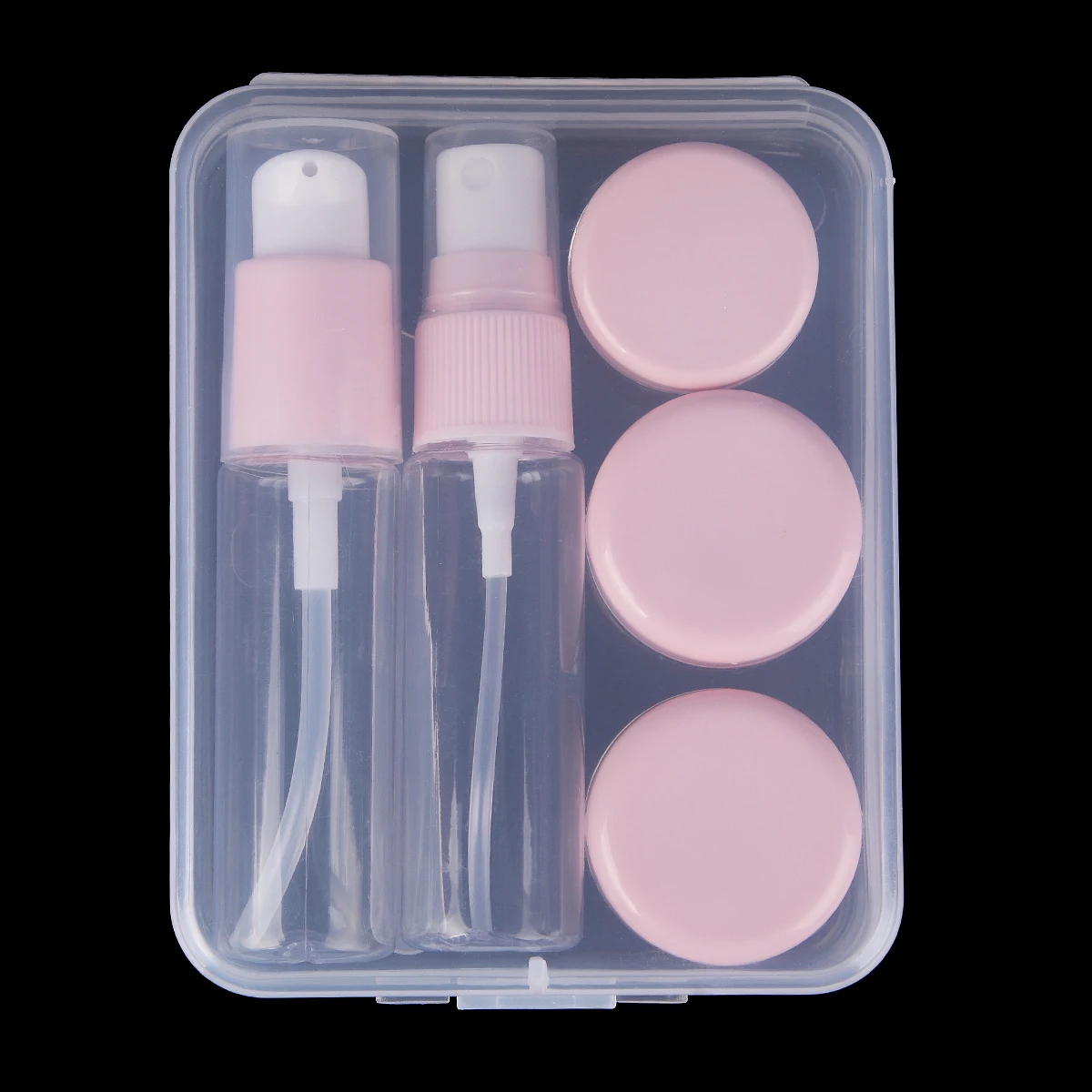 6pcs Mini Travel Set Empty Press Spray Bottles Liquid Shampoo Perfume