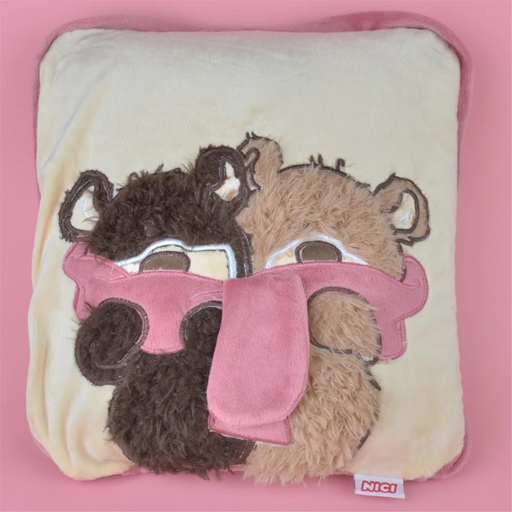 2 in 1 Multi function Lover Bears Plush Cushion, Kids Child Plush