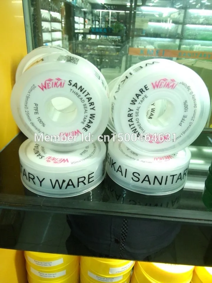 

free shipping High quality plumber tapeTeflon Tape PTFE White 19mmx0.25mm* 20m tape rubber
