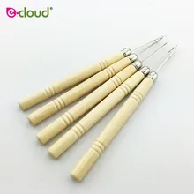 5 шт/лот 14 см ручка парик делая инструменты деревянный парик крючок для вязания крючок для наращивания волос и бусины для волос Инструменты для волос