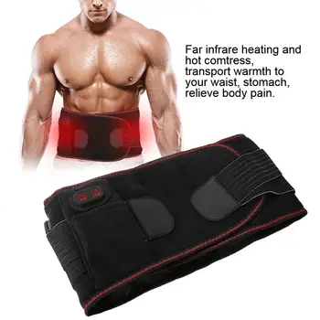 

Magnet Far Infrared Vibration Massage Heat Compress Waist Back Pain Relieve Therapy Belt Waist Support Adjustable Band US UK EU