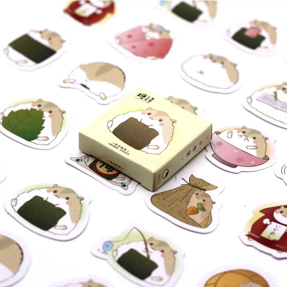 

40 Pcs/pack Zongzi Hamster Kpop Sticker Pusheen Cartoon Children Stickers Toys Emoji Notebook Scrapbook For Kids DIY Stickers