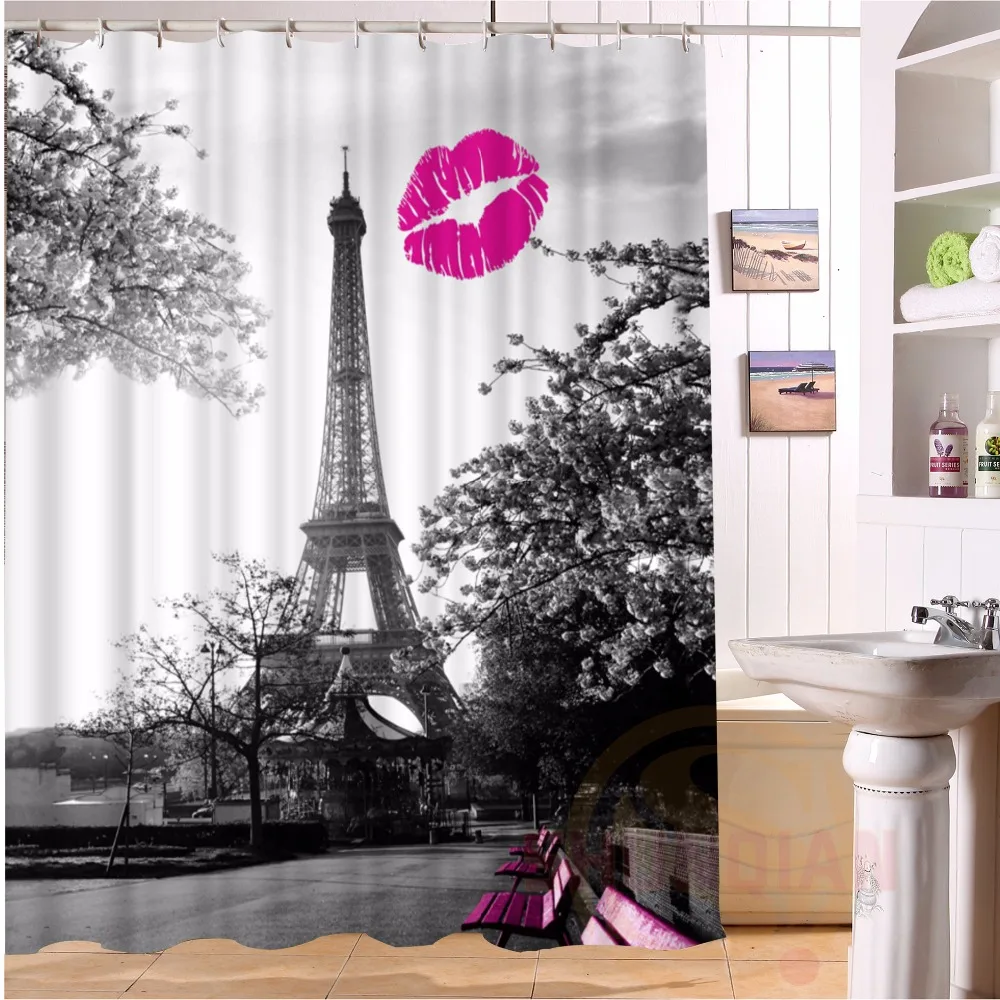 Custom Home Decor Red lip tower#1 shower curtain European Style bathroom Waterproof H#54 | Дом и сад