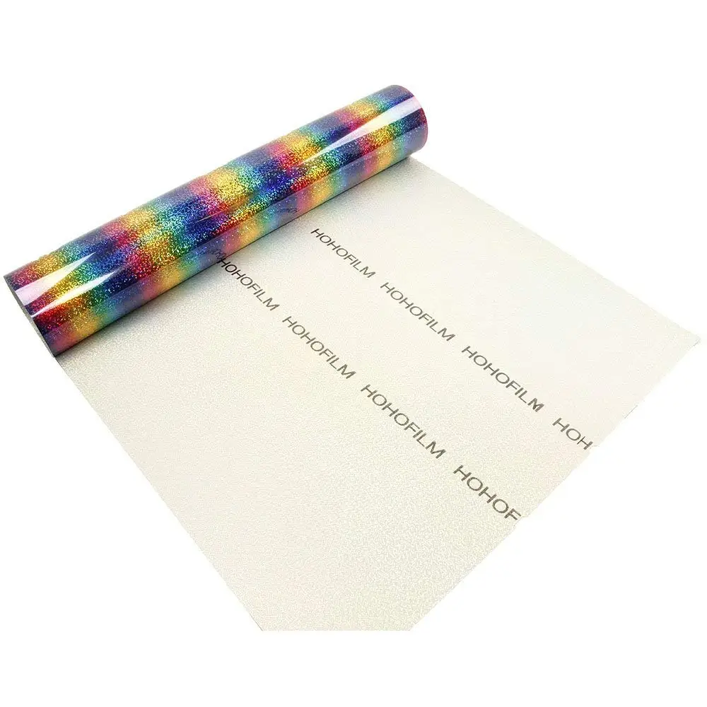 

21x30cm Rainbow Color Heat Transfer Vinyl Holographic Stripe Multi Iron-on HTV Adhesive Paper Sheet for Garment T-Shirt DIY