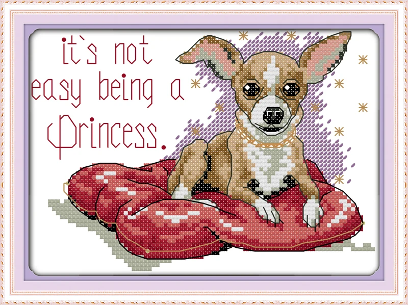 

It's not easy being a princess Counted Cross Stitch Sets DIY 11CT 14CT Cross Stitch Kits Embroidery Needlework