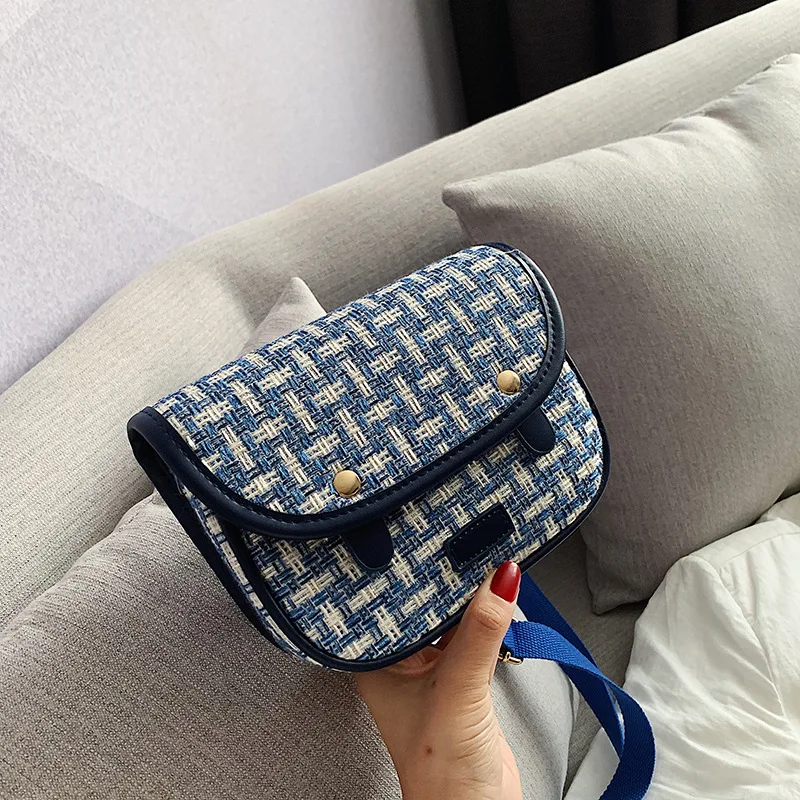 

New Quality pattern Leather Women Hand bags bag fashion casual small square bag simple contrast color shoulder Messenger bag